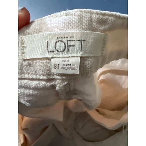 Ann Taylor Loft  Linen Blend Pants Sz 8T Beachy Boho Lagenlook Lagom - Picture 4 of 11